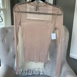 Urban Outfitters sheer nude sparkly long sleeve